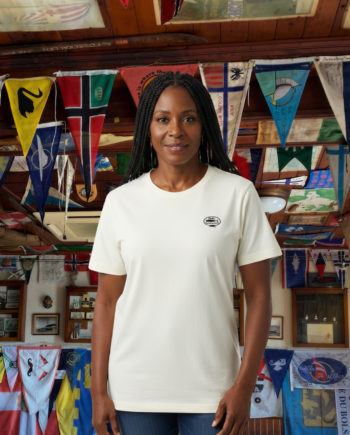 T-Shirt Bordada Frente & Verso Bege