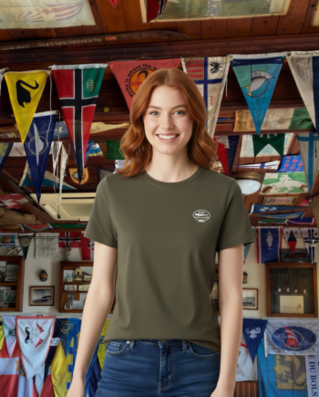 T-Shirt Bordada Frente & Verso Caqui